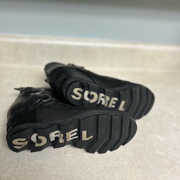 Sorel Joan of Arc II Black Leather Ankle Boots size 10 - Picture 5 of 6